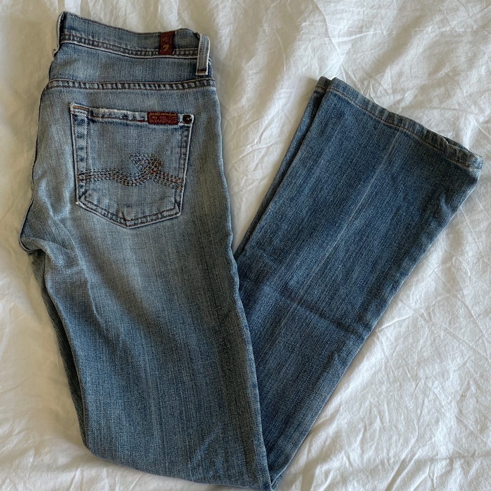 7 For All Mankind Light Blue Straight Leg Jeans